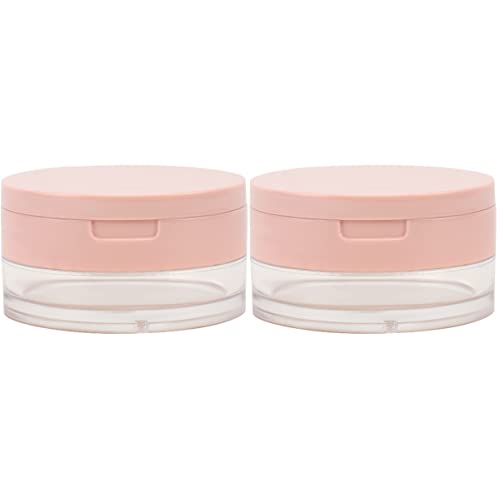 minkissy 2pcs Elastic Plastic Mesh Mini Makeup Containers Set Travel Powder Case with Mirror Makeup Sponge Puff Holder Small Containers Lids for Daily Use