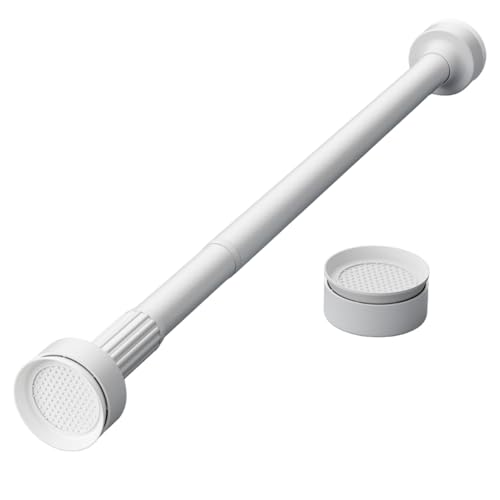 RIXVING つっぱり棒 穴あけ不要 突っ張り棒 強力 ステンレス製 長さ調節可能な伸縮棒 クローゼット内衣類収納 カーテンレール 洗濯物干し ものほしざお 室内物干し 超強力な耐荷重 梅雨期間/冬物の干しに対策 (ホワイト,伸長前1.6m - 伸長後2