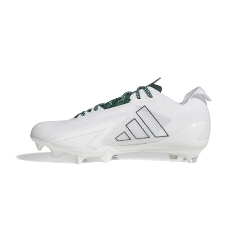 Adidas Men's Adizero Electric American Football, White/Dark Green/White, 10