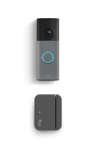 Image of Ring Battery Doorbell (newest model), Speckled Gray with Outside Door Sensor, (newest model)