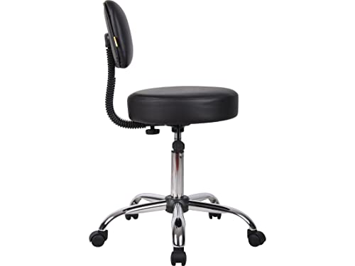 Image of Boss Office Products B245-BK Be Well Medical Spa Stool with Back, Black