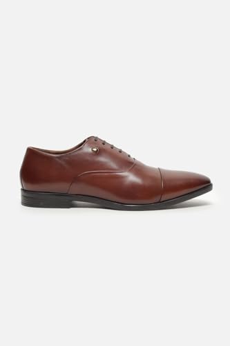 Image of Louis Philippe Men Premium Leather Breathable Lining Material Anti Slip with Heel TPR Sole Formal Oxford Shoes
