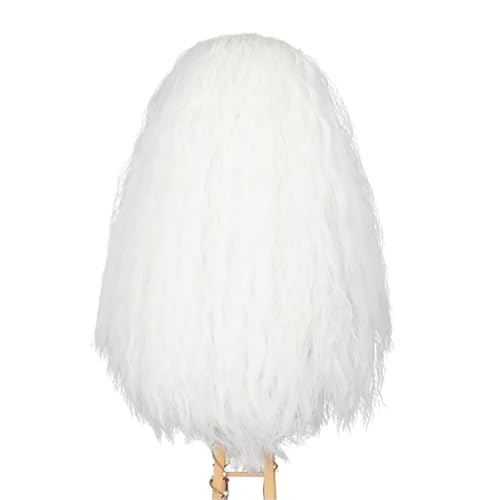 PORSMEER Long White Curly Wig and Beard Santa Beard Wig Set White King Costume Wigs for Men Halloween Christmas Party Sorcerer Prophet Costume Accessory - Image 4