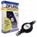 Ziplinq ZIP-DATA-RJ45 Retractable Cable, 8P4C, RJ45, Networking (4 feet, Black)