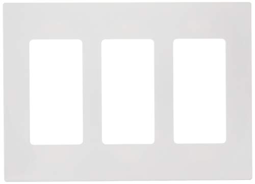Leviton 80311-SW 3-Gang Decora Plus Wallplate Screwless Snap-On Mount, White - Thumbnail 2