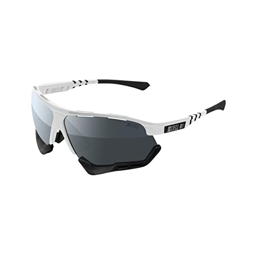 Scicon Deportes Aerocomfort SCN-PP - Gafas de sol deportivas XL (blanco y plata)