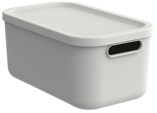 Boîte avec couvercle Rotho en plastique blanc rigide empilable - 2