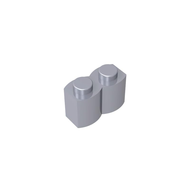 Gobricks 30136 Basic Bricks Brick Special 1x2 Palisade [aka Log] 50 Pieces GDS-749 Compatible with Lego Building Blocks Color:Flat Silver — image 1