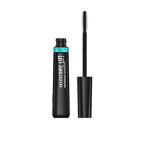 LOreal Paris Telescopic Lift Waterproof Mascara Specialized Formula for Up to +4.7mm Longer Looking Lashes and 36H Lift That Resists Water Sweat and Smudging Waterproof Black
