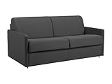 Canapé Tissu Gris Vente-unique - Canapé 3 places convertible express en tissu CALIFE - Gris - Couchage 140 cm - Matelas 22 cm