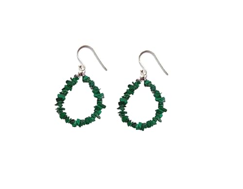 Juego de joyas de malaquita en plata de ley el regalo perfecto con pendientes y collar 3