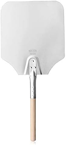 New Star Foodservice 50158 Aluminum Pizza Peel, Wooden Handle, 12 x 14 inch Blade, 26 inch overall