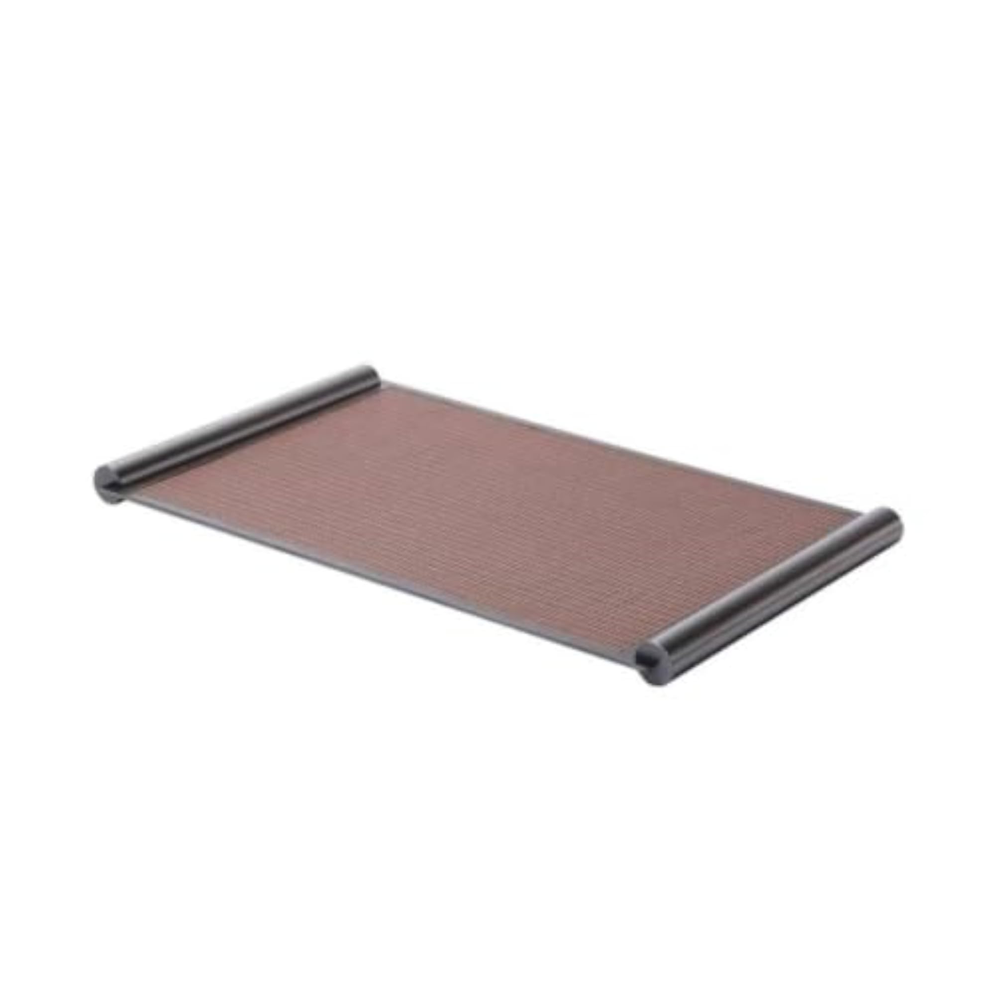 Textured Rectangular Tray with Metal Rails