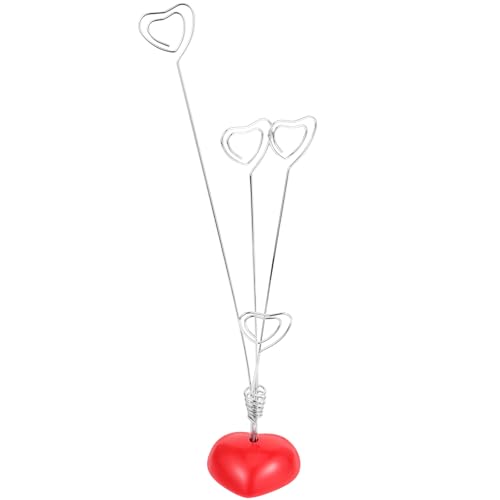 Tinksky Picture Stand-4 Clip Heart Photo Holder Card Note Memo Clip Tree Place Cards Holder