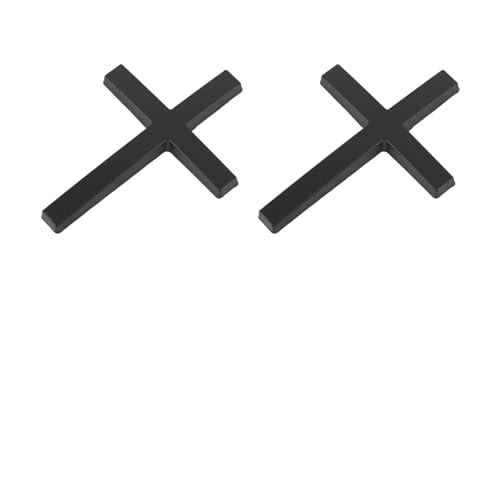 2PCS Individual Jesus Cross Car Emblem,3D Metal Car Badges for Covering Scratches and Cars Decoration,Universal & Self-Adhesive Cross Stickers for Cars Exterior Accessories (Black)