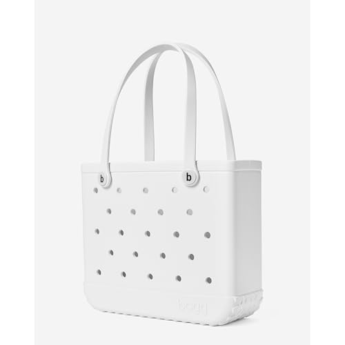 BOGG BAG - Medium Tote - For Shore White, White Buttons - 15in L x 5in W x 12.5in H - Beach, Pool, Boat, Work, Sports - All Purpose EVA - Lightweight, Washable, Durable2