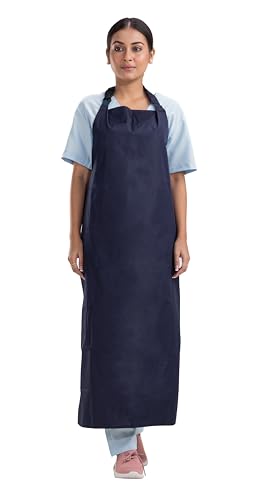 Image of Reusable Waterproof Front Apron -, Size 45 inchx23 inch | Poly Rubber Coated Fabric | Tie-Type with Adjustable Neck Buckle
