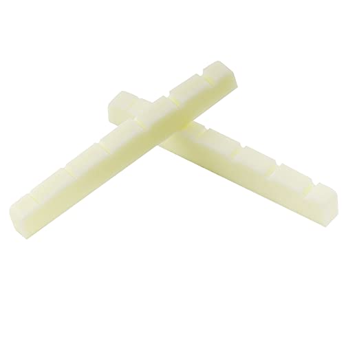 Musiclily Pro Urea Resin Plastic Slotted 42mm Strat Tele Electric Guitar Nuts Flat Bottom for 6-string Stratocaster/Telecaster Guitar - Image 4