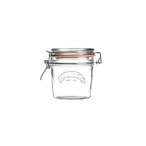 Image of Kilner Premium 2 x 350ml Clip Top Airtight Round Glass Food Storage Container Jar for Kitchen | Multipurpose BPA Free, Reusable Kitchen Container for Storage