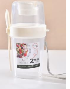 2 vasos de ensalada de doble capa para llevar, con cuchara, 310 ml + 560 ml