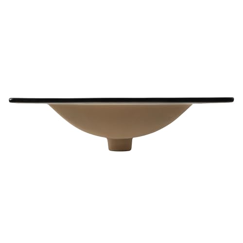 JONATHAN Y SNK1001B Ancillary 3-Hole 24 in. W x 18.25 in. D Classic Contemporary Rectangular Ceramic Single Sink Basin Vanity Top, Black