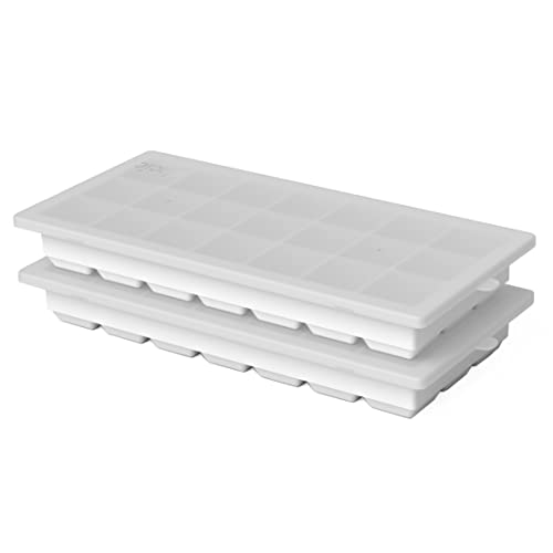 glacio Ice Cube Tray – Small Silicone Molds with Lids, BPA-Free and Flexible for Cocktails and Beverages – Set of 2