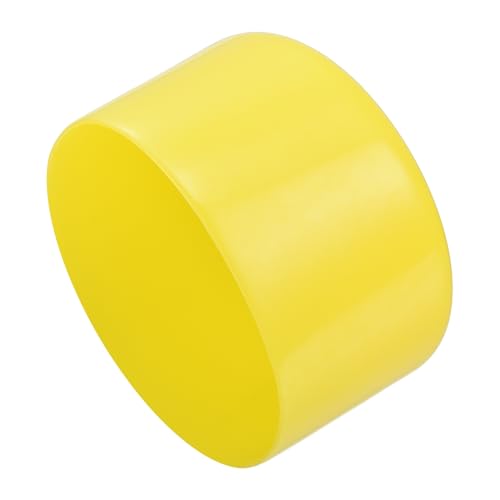 Image of uxcell 2pcs Rubber End Caps 70mm(2 3 /4 inch) ID Vinyl Round Tube Bolt Cap Cover Screw Thread Protectors Yellow, 40mm Height