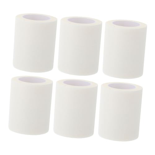 6 Rolls Adhesive Paper Tapes Transparent Duct Gauze Fixing Paper Tapes Tubing Transfusion Fixing Tools Non-Woven Fabric COOLHIYA