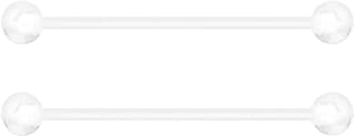 Clear Piercings for Work, 14G-16G Hospital Grade PTFE Flexible Retainers for Pregnancy, MRI, Surgery & More, Sold as Pair