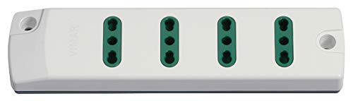 VIMAR FP00404.B Presa mobile multipla 2P+T 16 A 250 V, con 4 uscite Bpresa SICURY standard italiano tipo P17/11, fornita senza cavo, bianco