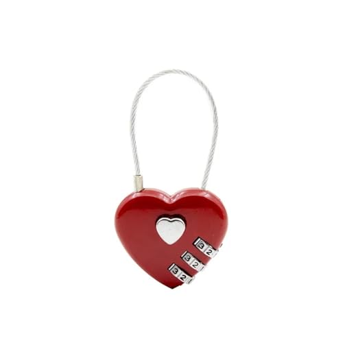 Candado de combinación ZS30 negro con forma de corazón y contraseña de 3 dígitos 6