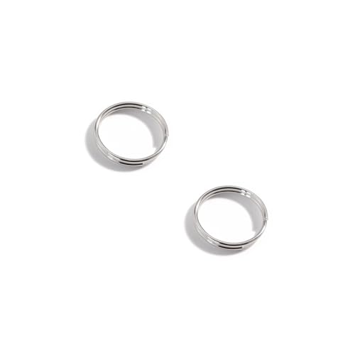 2 Pcs 925 Sterling Silver Split Jump Ring Connector Charm Jewelry Findings Key Ring (12mm) by PUTNPC - Used condition - Image 3