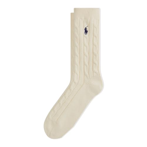Polo Ralph Lauren Women Cable Solid Color Crew Socks-1 Pair-Sustainable Cotton Comfort