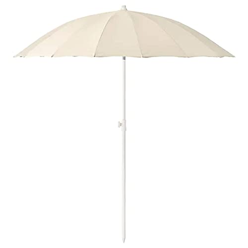 Sombrilla para balcón estrecho que soluciona el calor con mástil inclinable beige