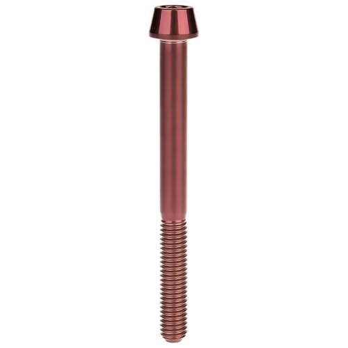 Image of Titanium Ti Bolt M5x9 16 18 20 25 30 35 40 45 50 55 60mm Tapered Head Screws Pack of 4 (M5x60mm, Burgundy)