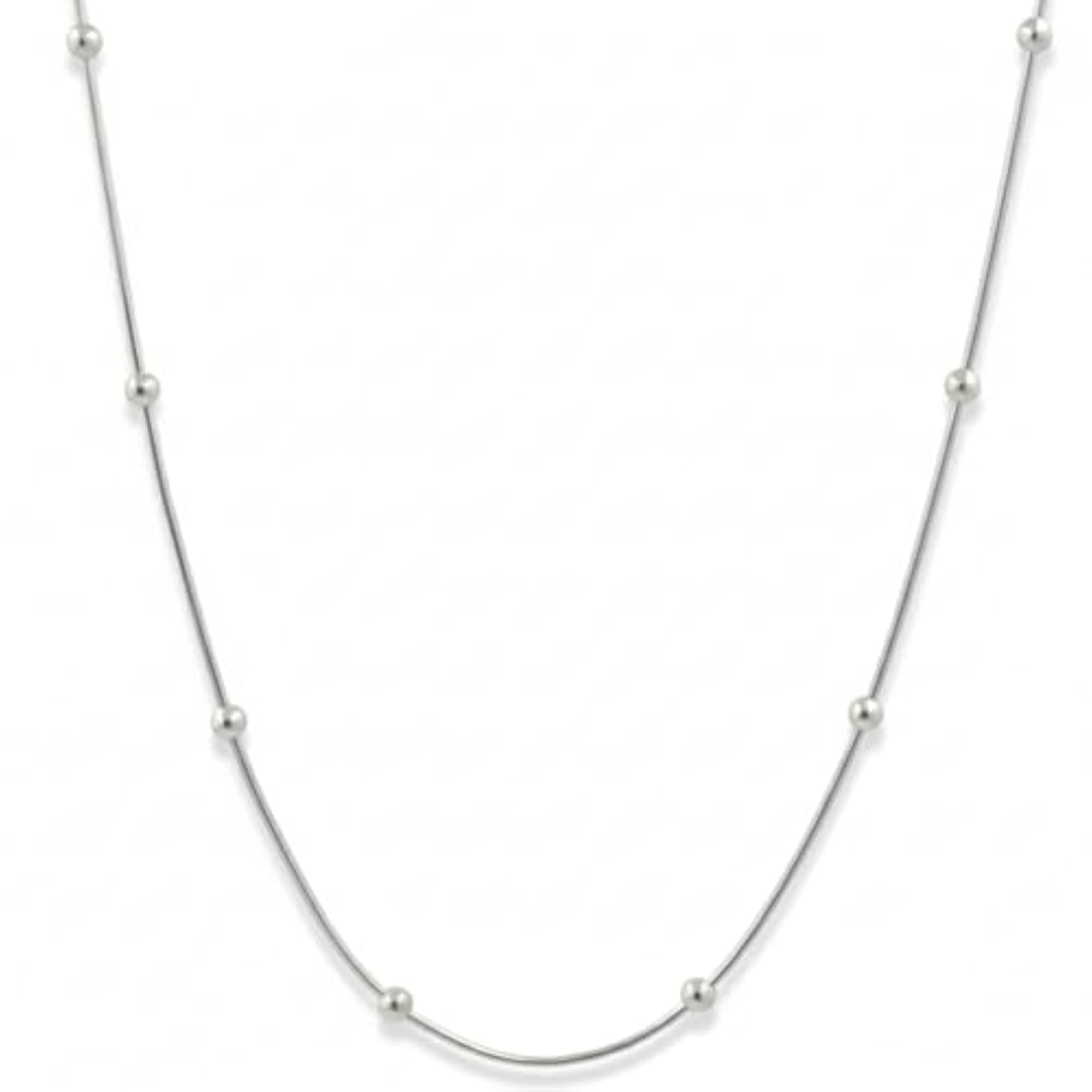 Women's 925 Sterling Silver Satellite Chain Necklace, Minimalist Design
