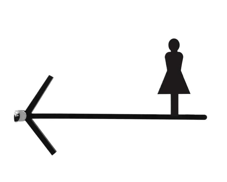 Plaque acrylique montée sur le côté pour WC design double face hommes femmes