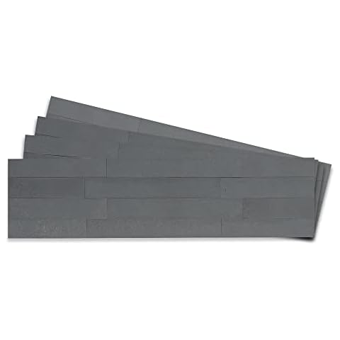 Tic Tac Tiles Peel and Stick Removable Stick On Kitchen Backsplash Bathroom 3D Natural Concrete Tiles (12-Sheet) (Slate Rock) Cover