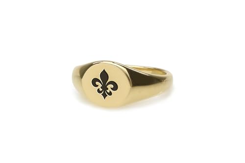 Bijoux signet héraldique en or massif forgé avec le blason sur mesure de votre propre famille.