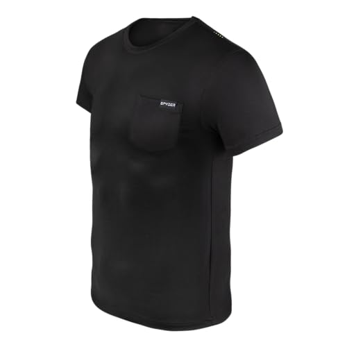 Spyder Mens Performance Moisture Wicking Crew Neck Undershirts/Ultra Soft Stretch Sports T-Shirt W/Pocket3