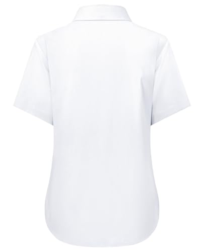 siliteelon Button Down Shirts Women Oxford Shirts Short Sleeve Wrinkle Free Dress Business Shirts Work Office Blouse2