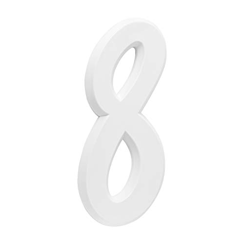 MetalCromo Número Residencial Para Casa 8 Branco 3D 22cm