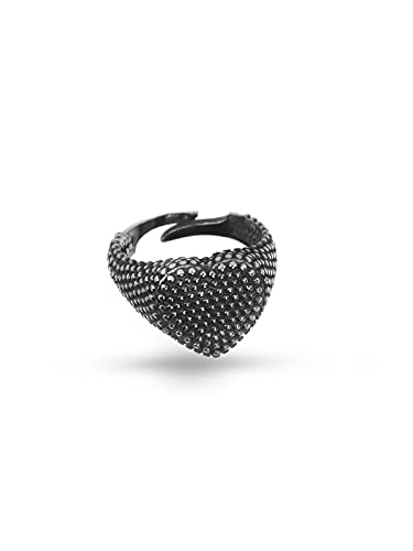 ✅ Anello da mignolo in argento a forma di cuore puntinato
