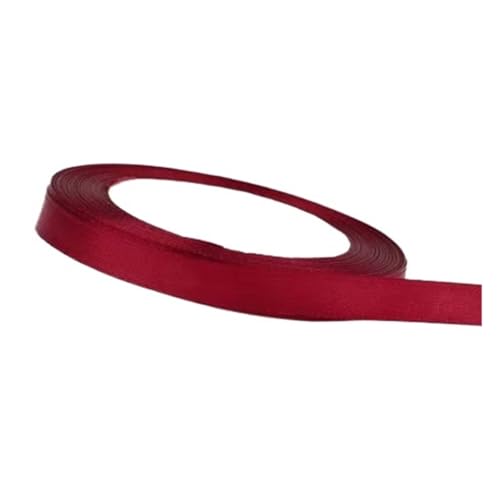 LUYSGBXR Geschenkband 100 Yards/Rolle weinrote Bänder for Basteln Schleife Knoten Rose Blume DIY handgemachte Verpackung Weihnachten Hochzeit Dekoration Band(1cm)