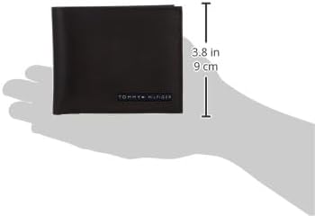 Tommy Hilfiger mens Slim Leather Passcase Wallet With Removable ID Window Deep Brown