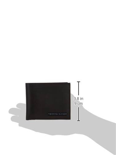 Tommy Hilfiger mens Slim Leather Passcase Wallet With Removable ID Window Deep Brown