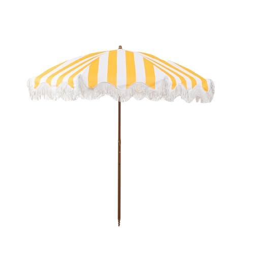 Rayjee 6.5FT Outdoor Patio Umbrella with Fringe Boho Beach Umbrella
