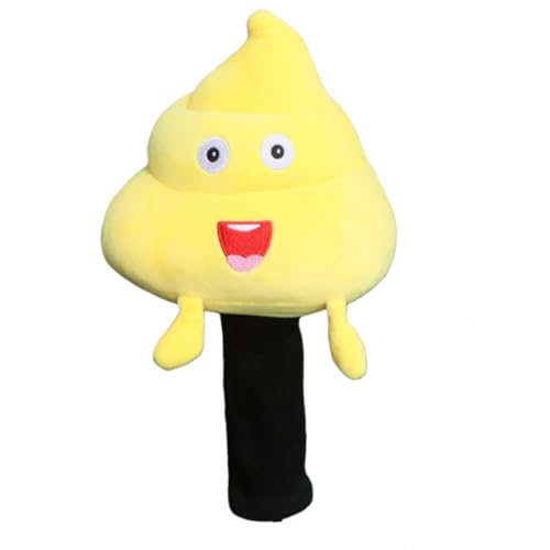 Lavwacdゴルフヘッドカバーとプロテクター、ゴルファーへのギフト、かわいい、うんちの形をした面白いデザイン、ゴルフアクセサリー (イエローうんち)