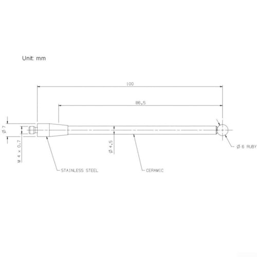 Stylet en céramique à performance stable et tête sphérique en rubis - 6