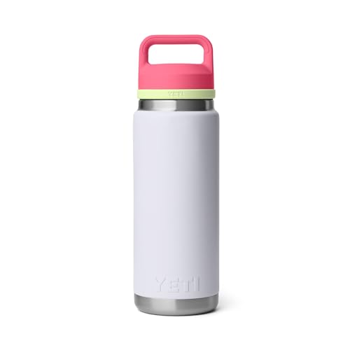 Image of YETI Rambler 26 oz Bottle, Leakproof, Vacuum Insulated, Stainless Steel with Chug Cap, Mist /Pink /Grasshopper